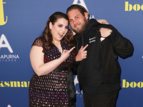 Jordan is seen with sister beanie in golden Globe Awards